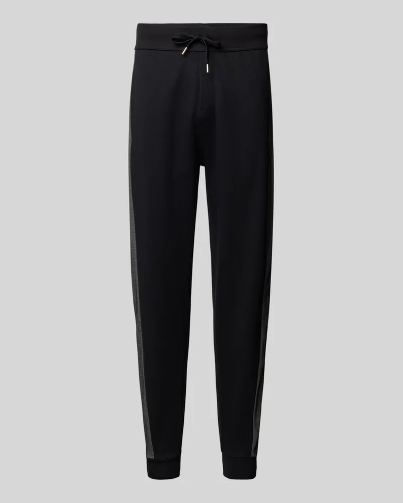 HUGO BOSS Tapered Fit Sweatpants mit Tunnelzug Black