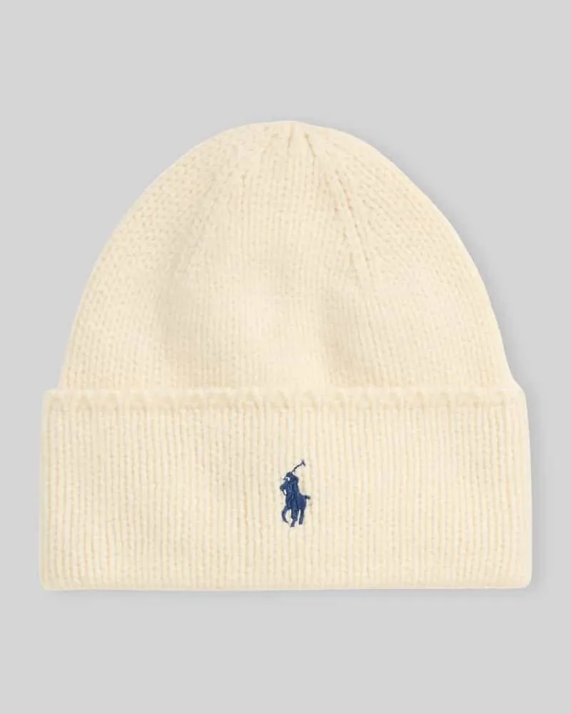 Ralph Lauren Mütze aus reiner Wolle Offwhite