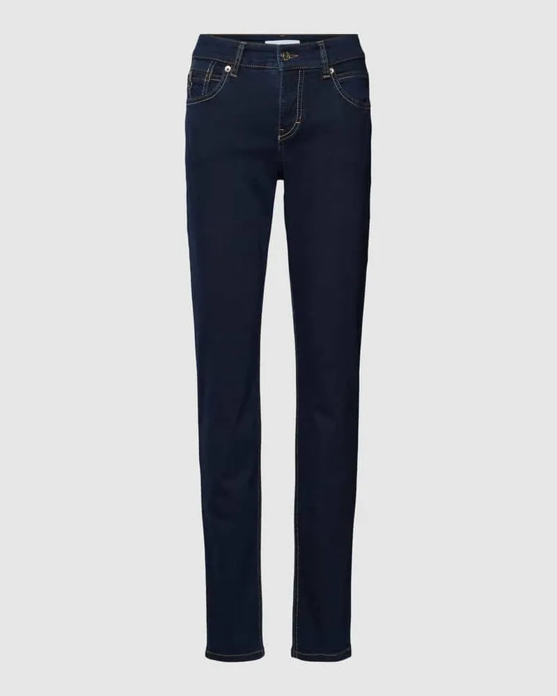 MAC Jeans Slim Fit Jeans mit Reißverschlusstasche Marine