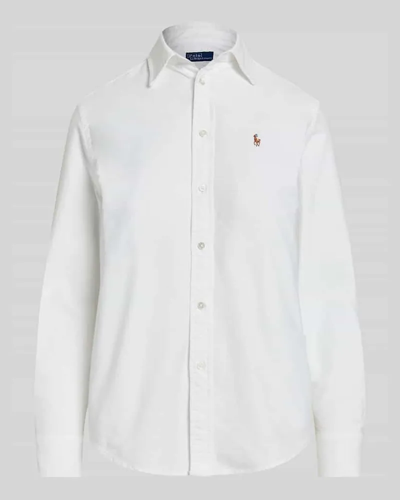 Ralph Lauren Regular Fit Hemdbluse aus reiner Baumwolle Weiss