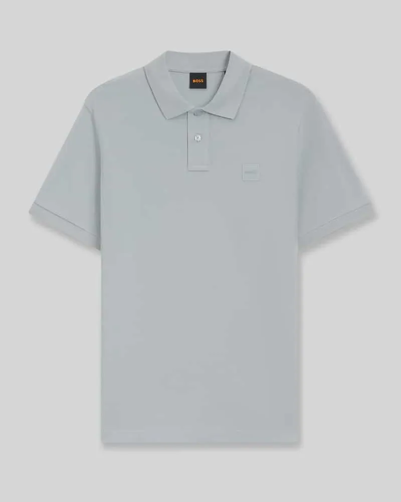 HUGO BOSS Regular Fit Poloshirt aus Baumwoll-Mix Modell 'Passenger Eisblau