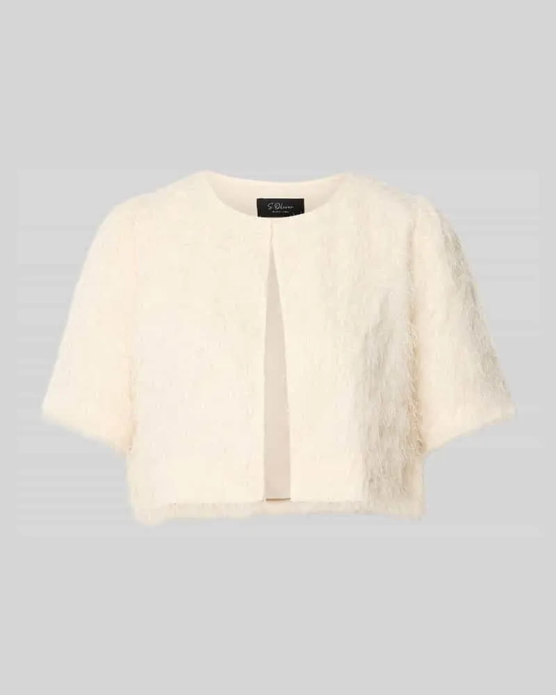 S.Oliver Regular Fit Bolero mit feinen Fransen Beige