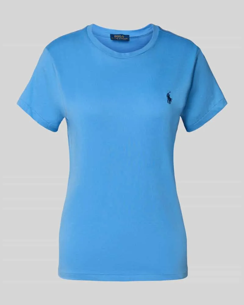 Ralph Lauren T-Shirt mit Label-Stitching und Rundhalsausschnitt Blau
