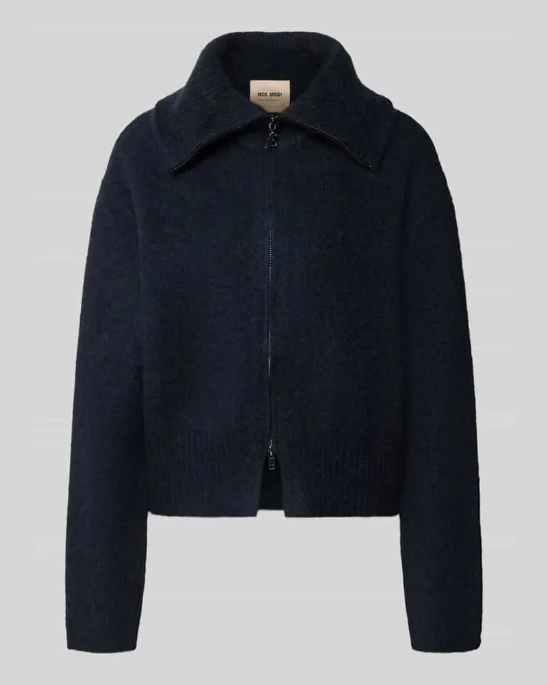Mos Mosh Strickjacke aus Mohair-Mix mit Label-Detail Modell 'Hulda Marine