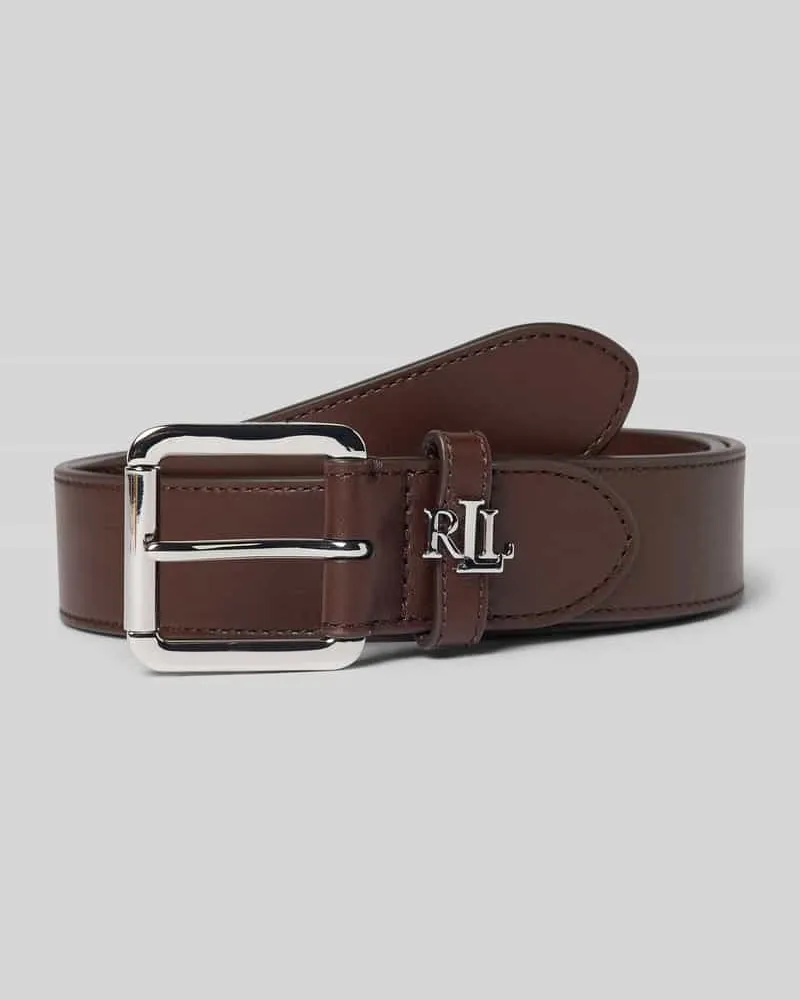 Ralph Lauren Ledergürtel mit Label-Applikation Dunkelbraun