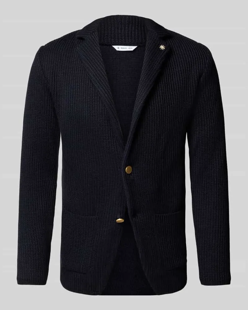 Manuel Ritz Slim Fit Sakko mit Strukturmuster Marine