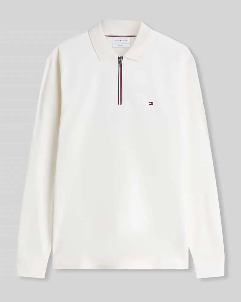 Tommy Hilfiger Regular Fit Poloshirt aus reiner Baumwolle Modell 'LIQUID Offwhite