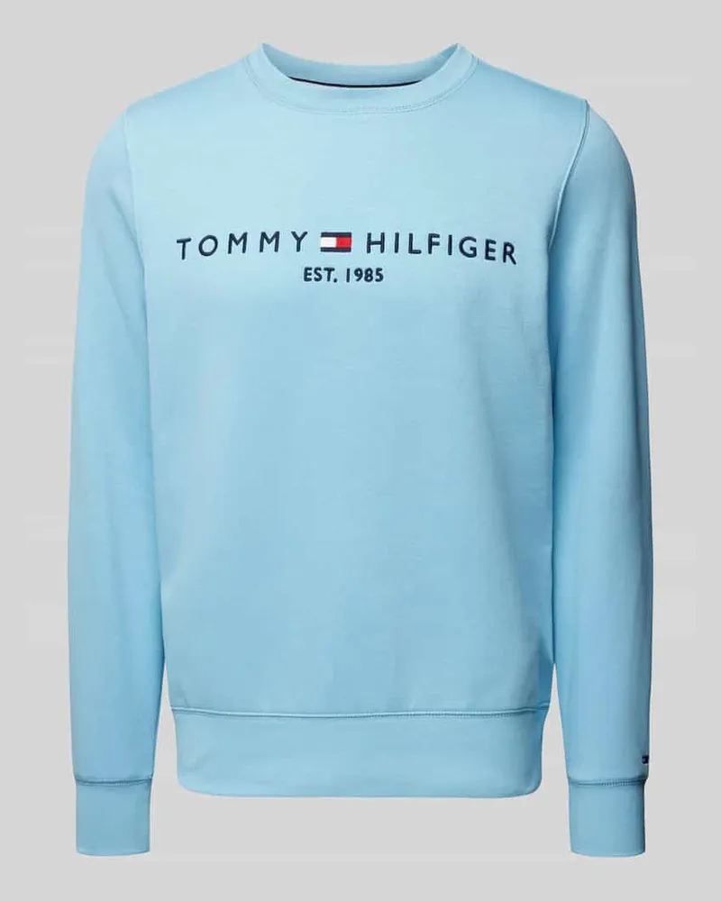 Tommy Hilfiger Sweatshirt mit Label-Stitching Hellblau