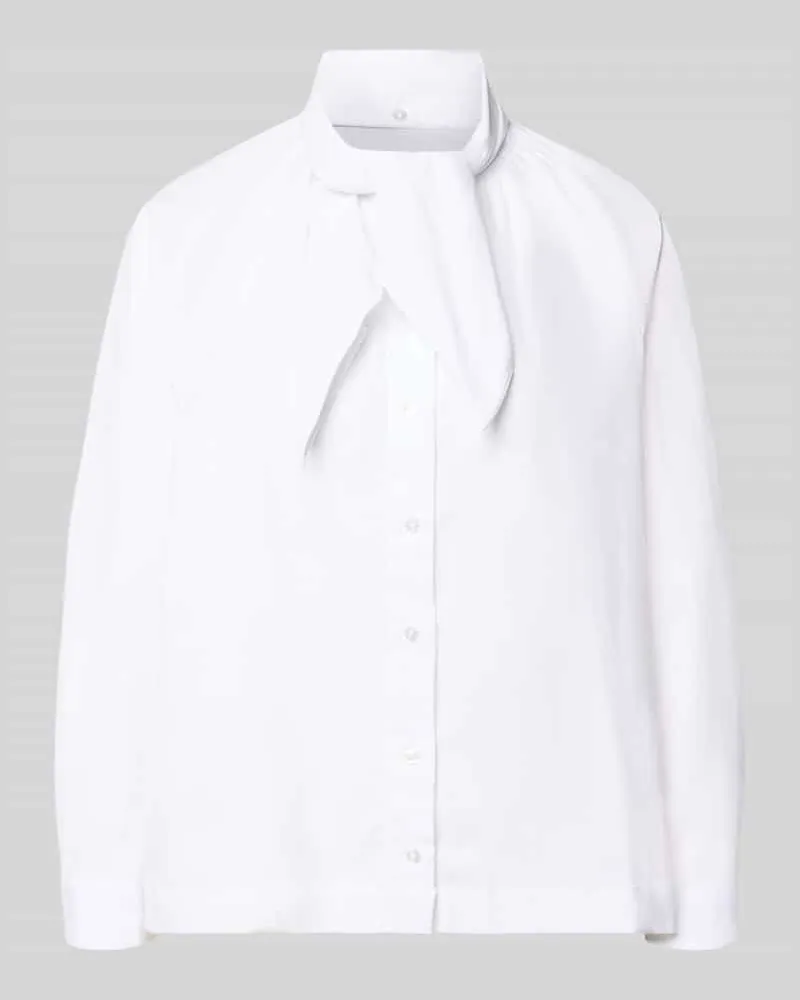 Smith & Soul Regular Fit Hemdbluse aus Baumwoll-Mix mit Stehkragen Weiss