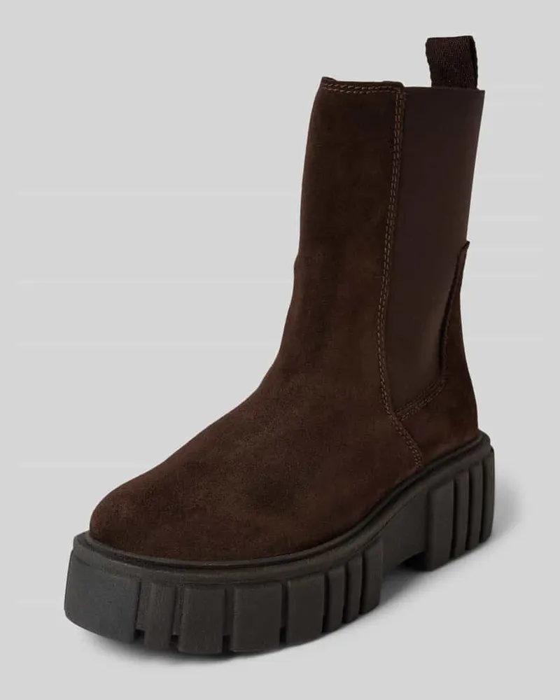 Marc O'Polo Chelsea Boots aus Rindsvelours Dunkelbraun