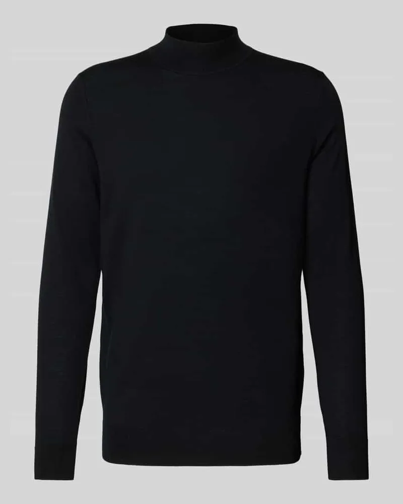 Profuomo Wollpullover mit Stehkragen Black