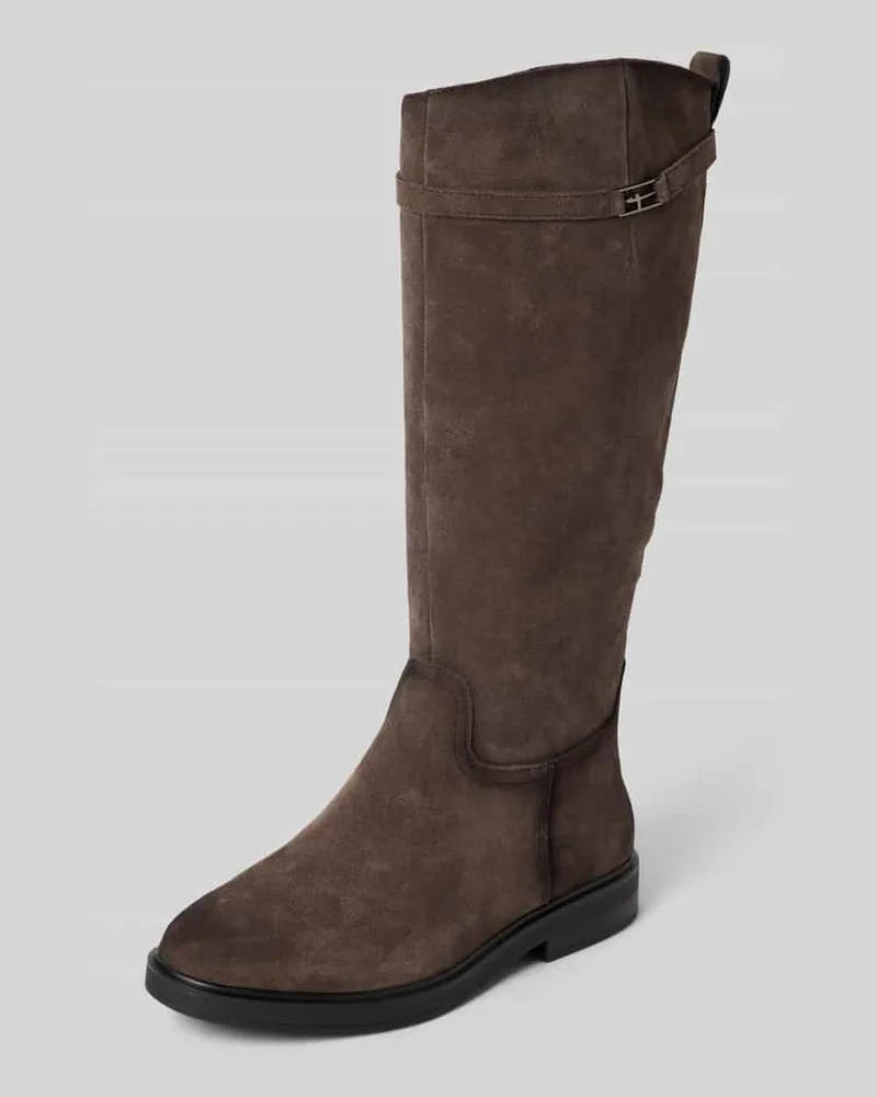 Tamaris Stiefel aus Rindvelours mit Reißverschluss Mittelbraun