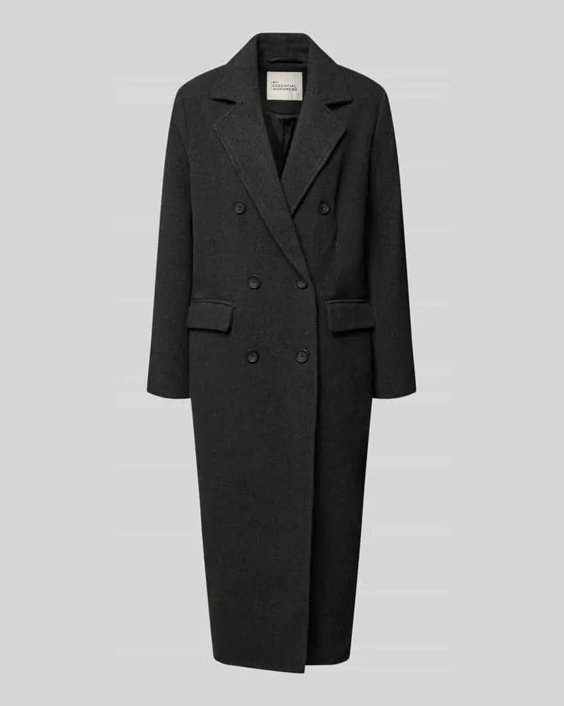 My Essential Wardrobe Mantel aus Woll-Mix mit Reverskragen Modell 'Frannie Dunkelgrau