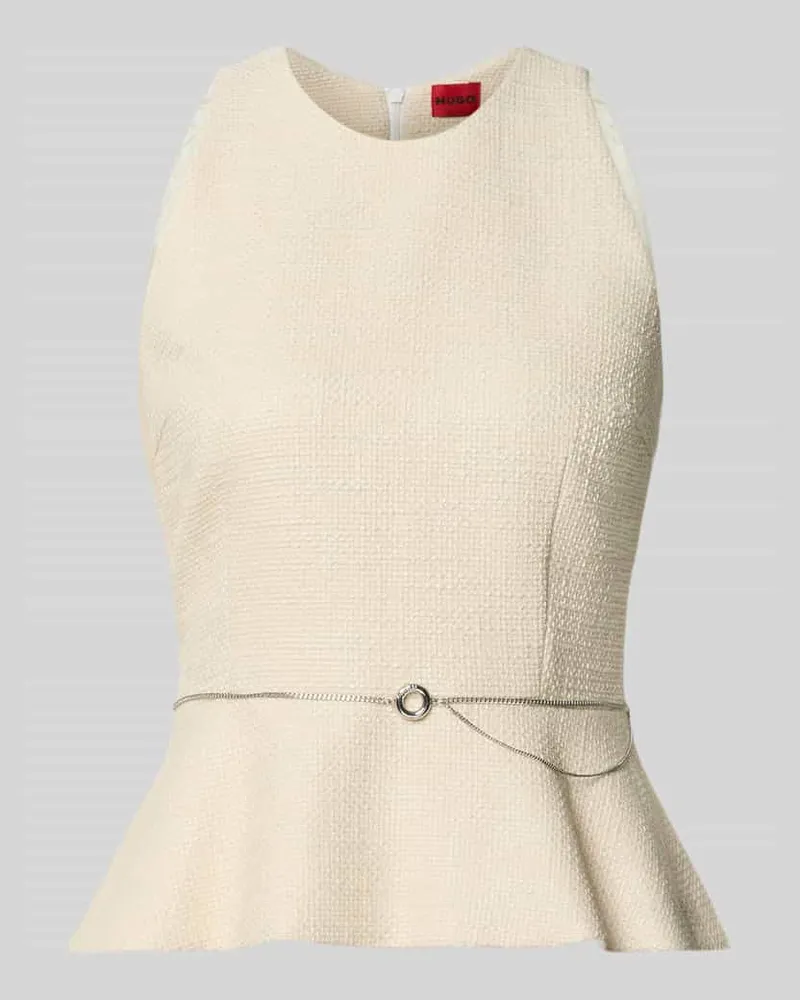 HUGO BOSS Slim Fit Blusentop aus reiner Baumwolle Modell 'CALETI Offwhite