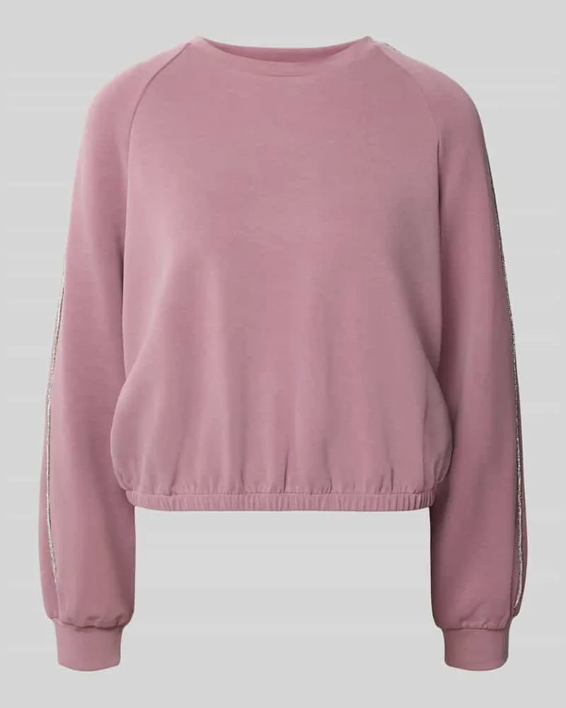 EA7 Sweatshirt mit Kontraststreifen Rose