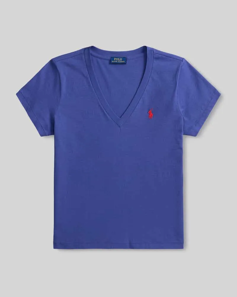 Ralph Lauren Regular Fit T-Shirt aus reiner Baumwolle Blau