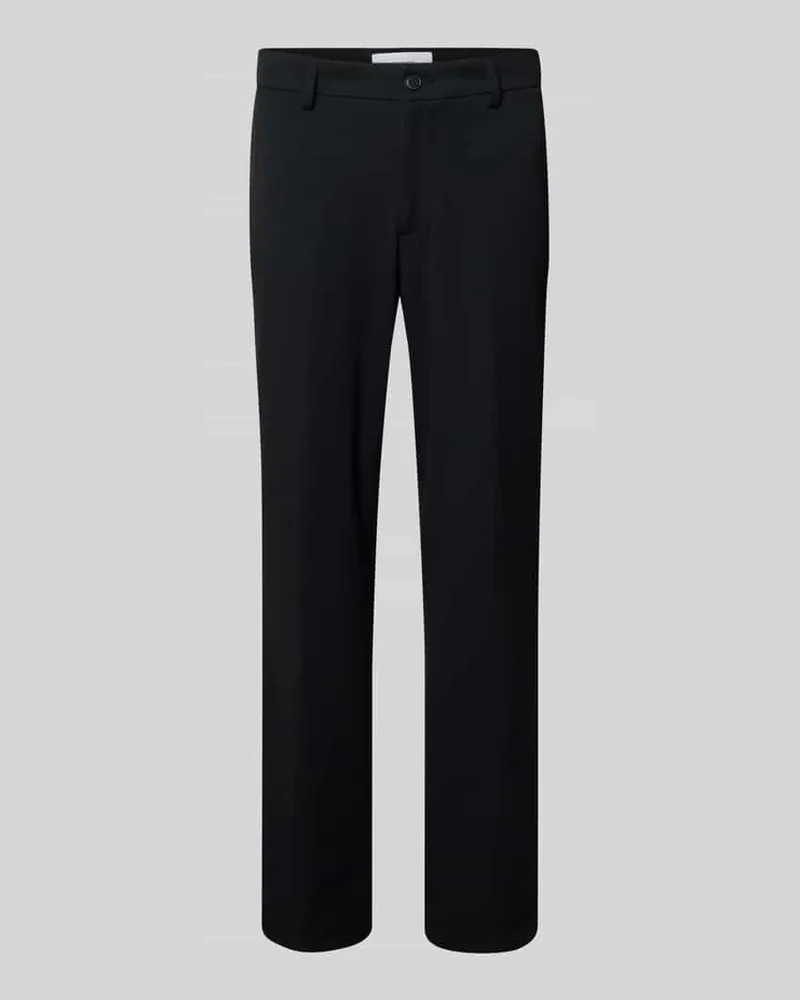 LES DEUX Regular Fit Anzughose mit Gürtelschlaufe Black