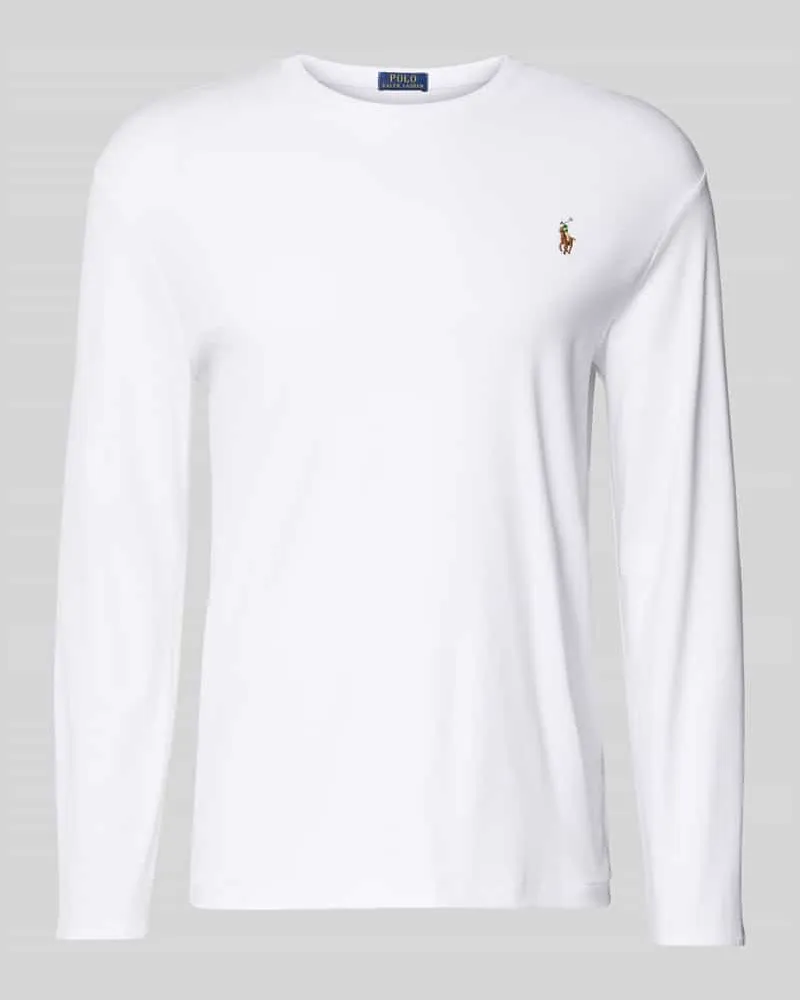 Ralph Lauren Longsleeve mit gerippten Abschlüssen Weiss