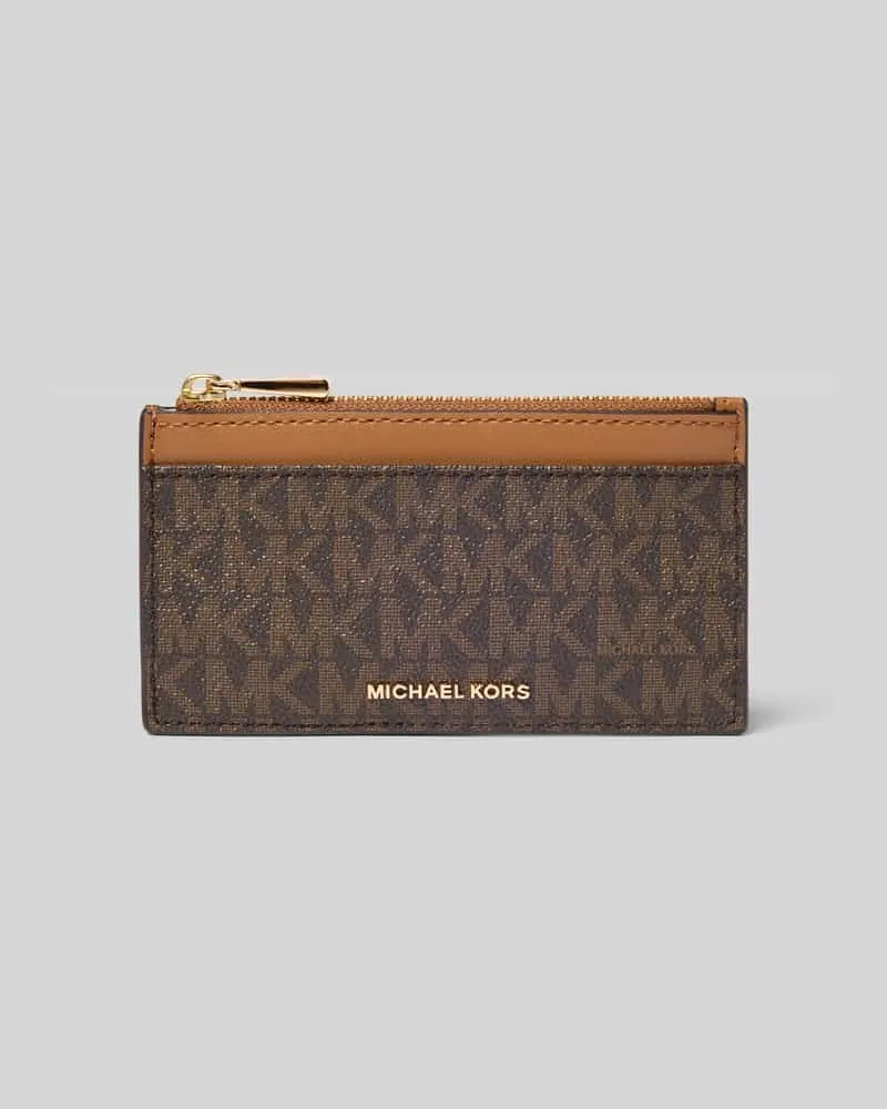 Michael Kors Portemonnaie mit Logo-Detail Modell 'Jet Set Dunkelbraun