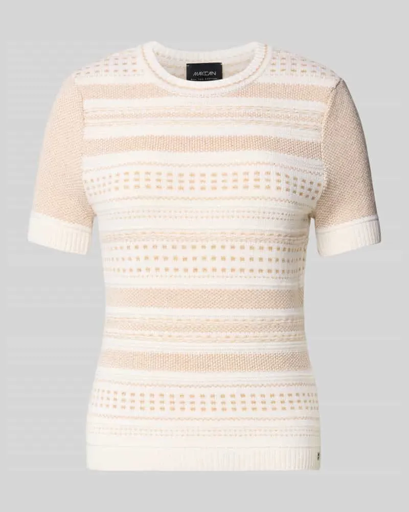 Marc Cain Strickpullover mit gerippten Abschlüssen Offwhite