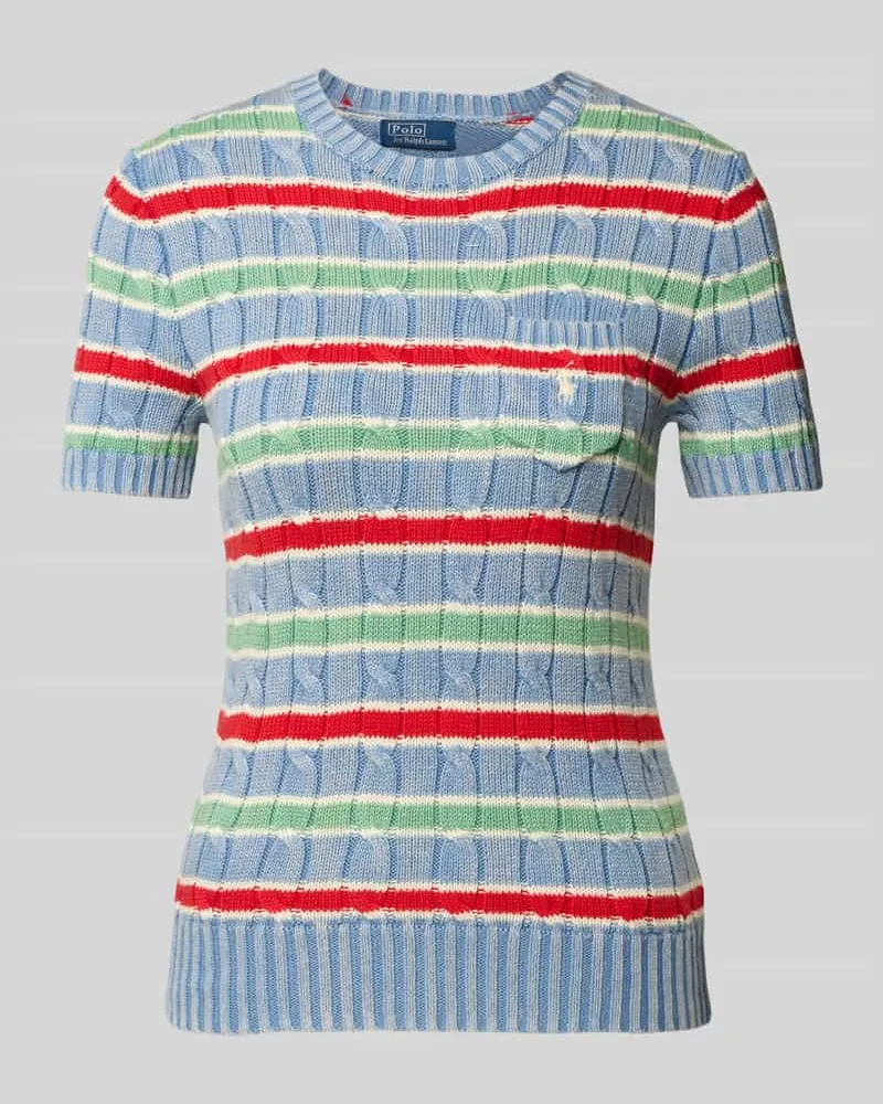 Ralph Lauren Strickpullover mit Brusttasche Hellblau