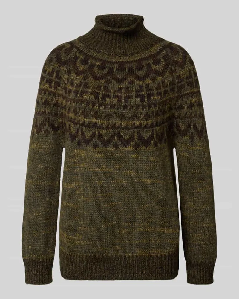 Stefanel Regular Fit Strickpullover mit Alpaka-Anteil Anthrazit