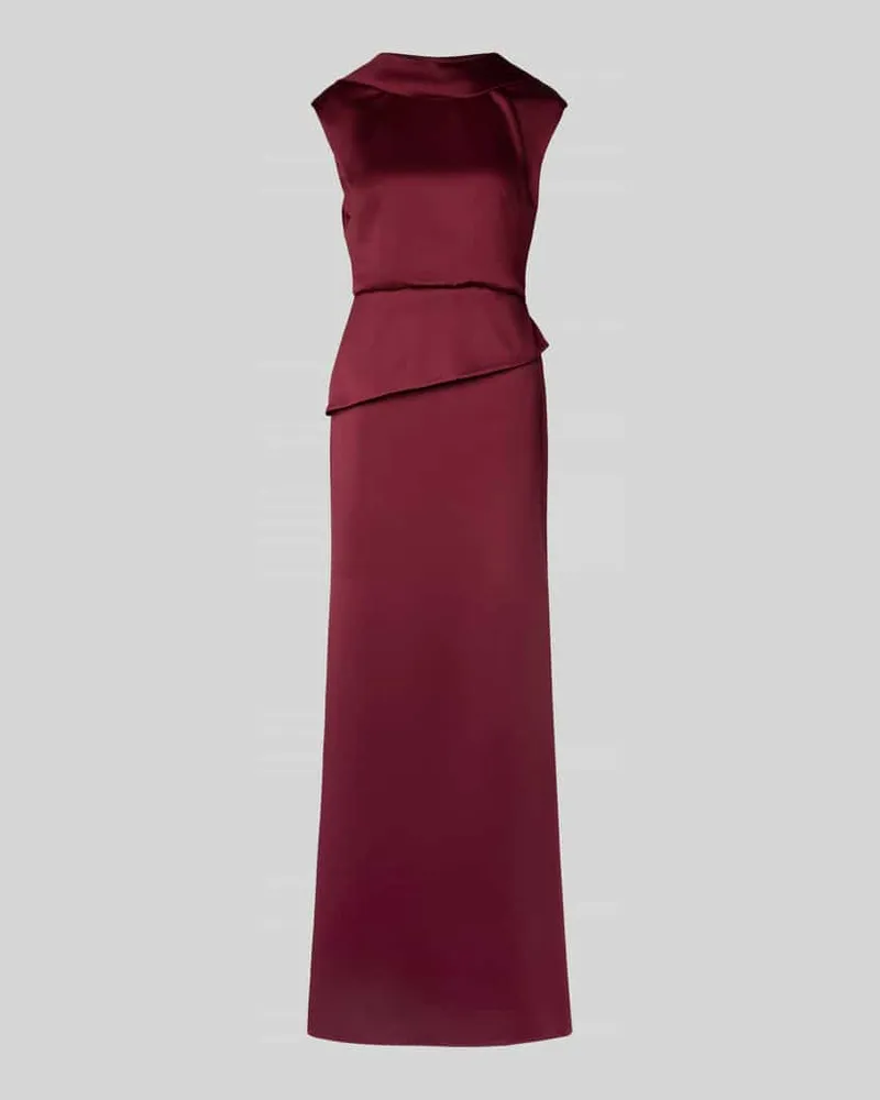Adrianna Papell Abendkleid mit Stehkragen im Stufen-Look Bordeaux