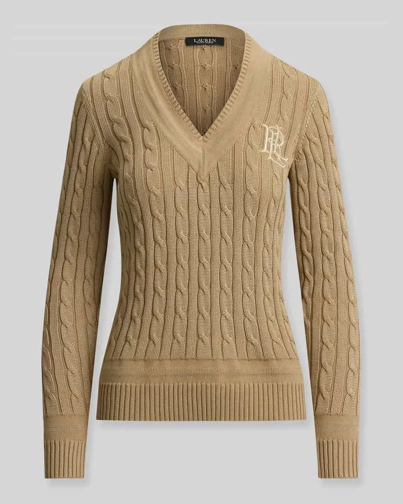 Ralph Lauren Regular Fit Pullover aus Baumwoll-Mix mit Logo-Stitching Hellbraun