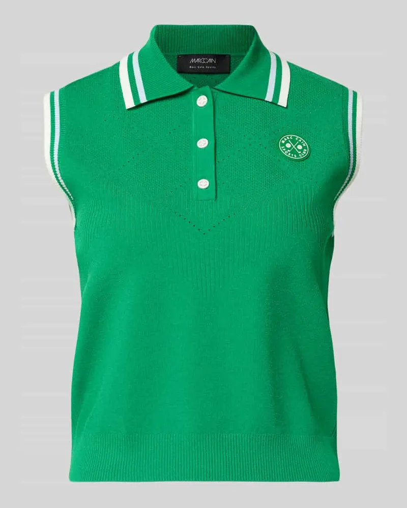 Marc Cain Regular Fit Weste aus Viskose-Mix in Strick-Optik Gruen