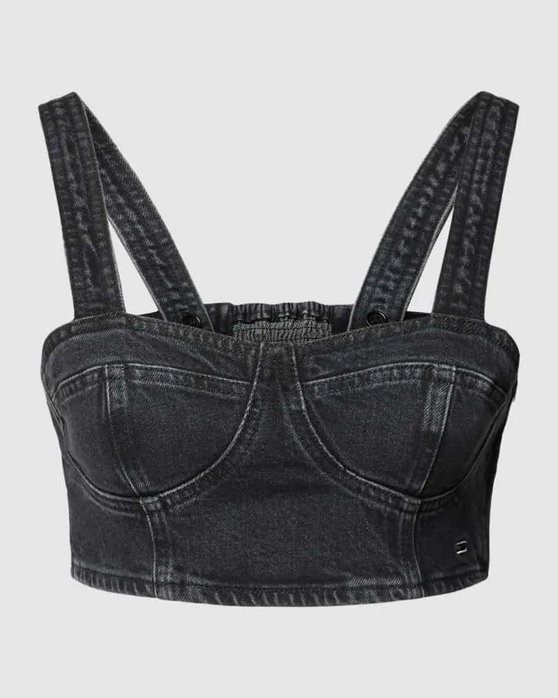 Tommy Hilfiger Crop Top mit Logo-Stitching Black