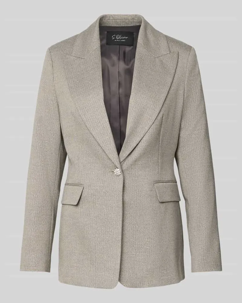 S.Oliver Slim Fit Longblazer aus Viskose-Mix Silber
