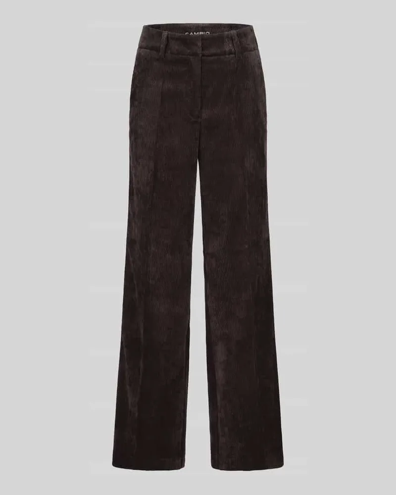Cambio Regular Fit Cordhose mit angedeuteten Taschen Modell 'AMELIE Dunkelbraun