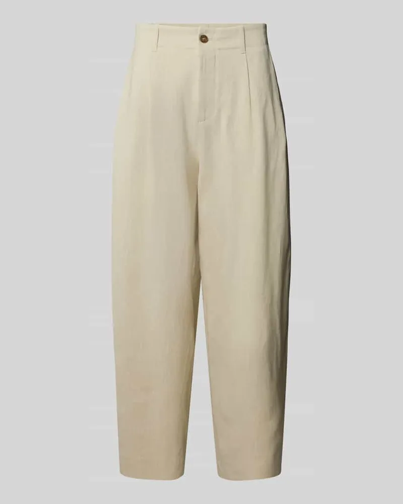 Kitsuné Stoffhose aus Viskose-Leinen-Mix Ecru