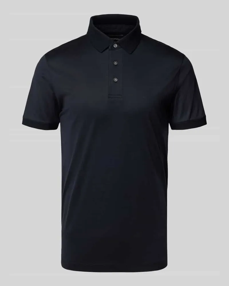 Emporio Armani Regular Fit Poloshirt mit Label-Print Marine