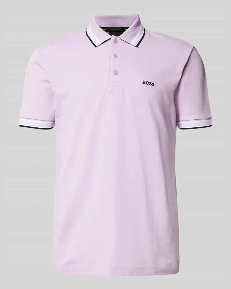 HUGO BOSS Regular Fit Poloshirt mit Label-Stitching Modell 'PADDY Lila