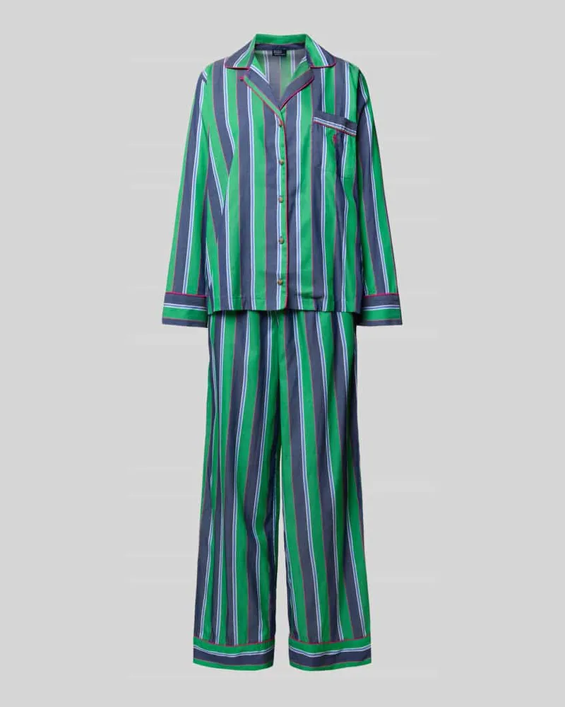 Ralph Lauren Pyjama mit Label-Stitching Gruen