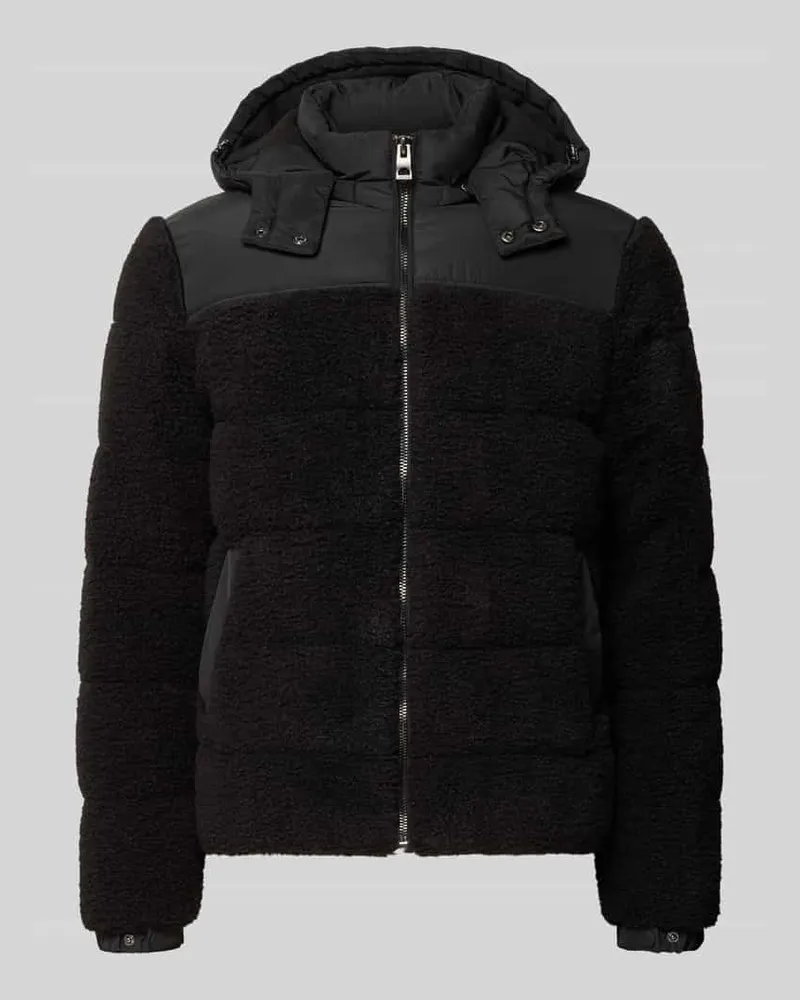 Guess Regular Fit Stepp-Jacke Modell 'SHEARLING Black