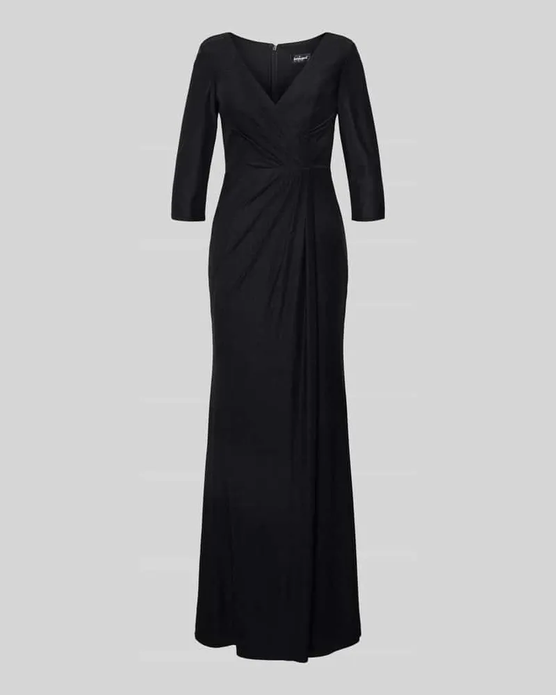 Unique Regular Fit Abendkleid mit V-Ausschnitt Black