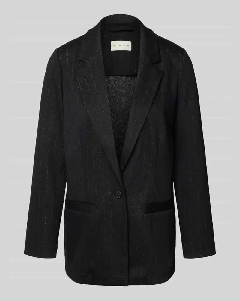 Tom Tailor Regular Fit Longblazer mit Baumwoll-Anteil Black