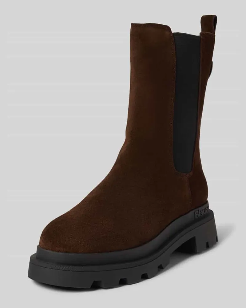 Blauer Stiefeletten mit profilierter Sohle Modell 'KIMMEL08 Dunkelbraun