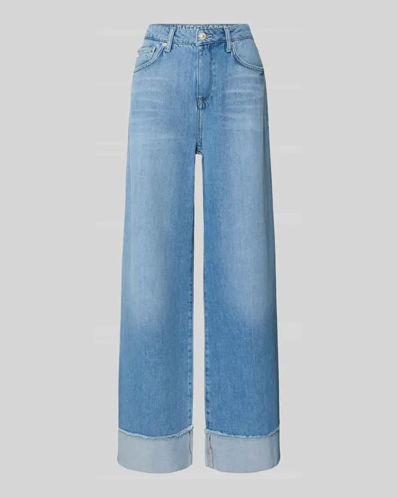 RAFFAELLO ROSSI  Wide Leg Jeans mit Umschlag Modell 'SVETNY TURN UP Hellblau