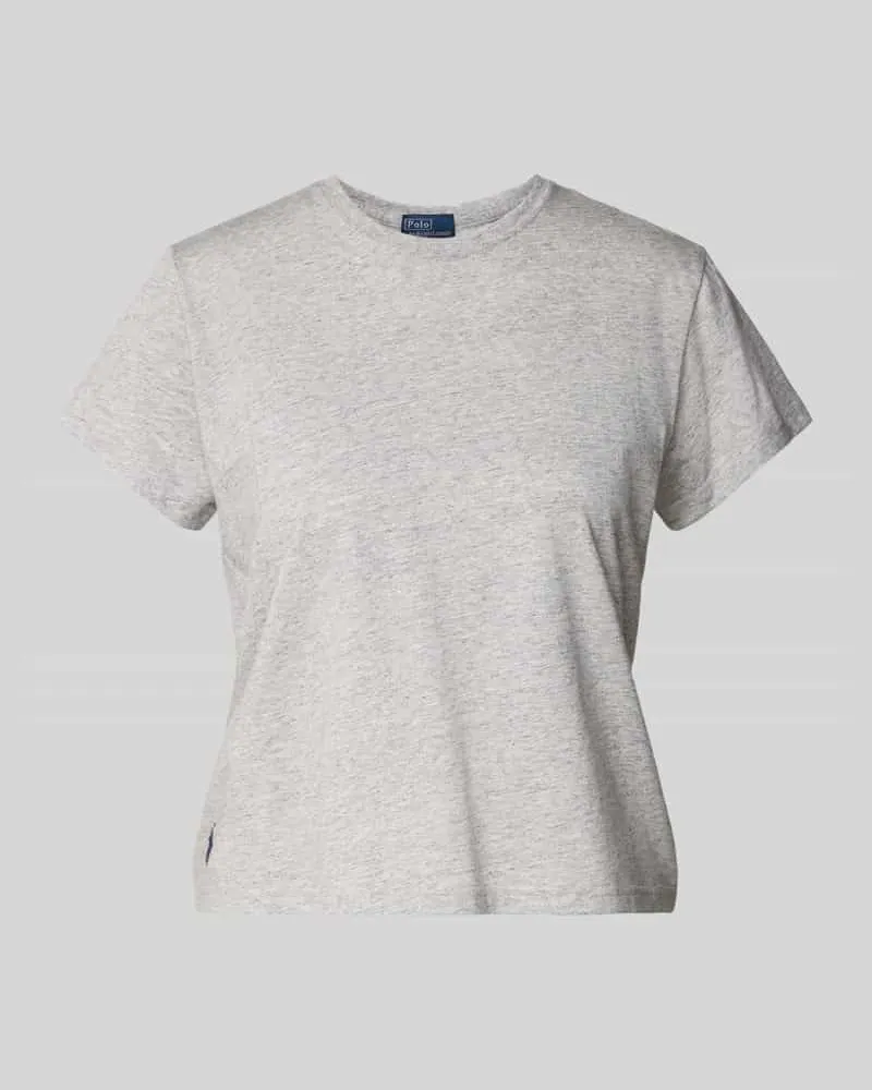 Ralph Lauren T-Shirt mit Logo-Stitching und Rundhalsausschnitt Hellgrau
