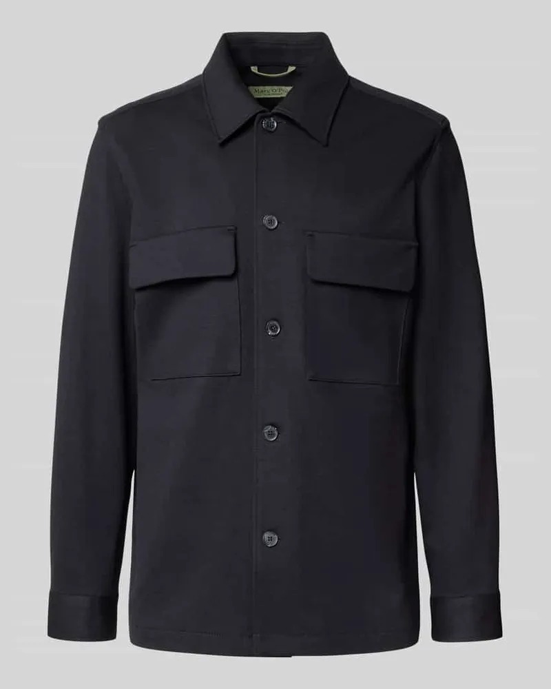 Marc O'Polo Regular Fit Hemdjacke aus Viskose-Mix -  × DFB Travel Collection Dunkelblau