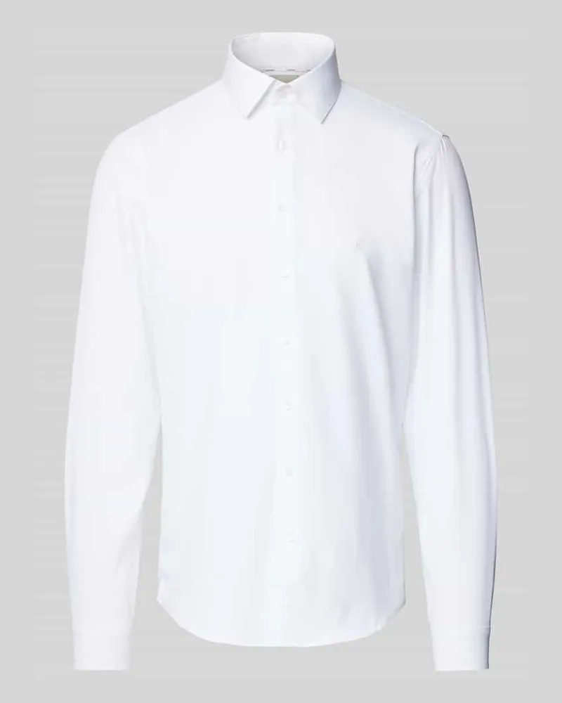 Calvin Klein Slim Fit Business-Hemd mit Label-Stitching Modell 'BARI Weiss