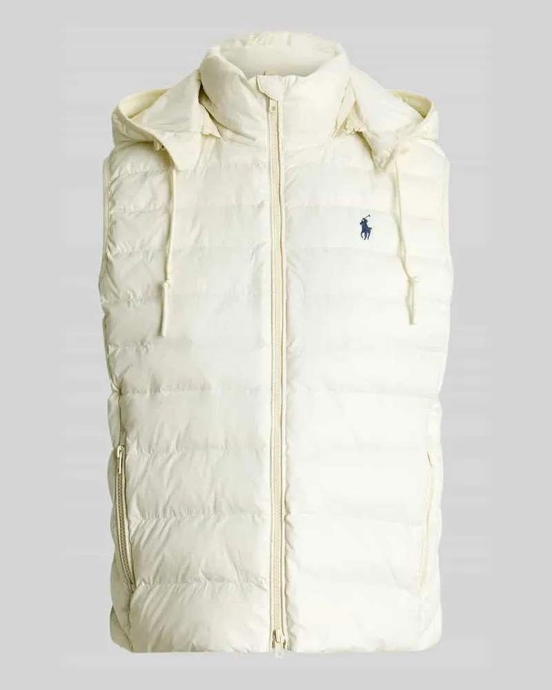 Ralph Lauren Regular Fit Steppweste mit Logo-Stitching Ecru