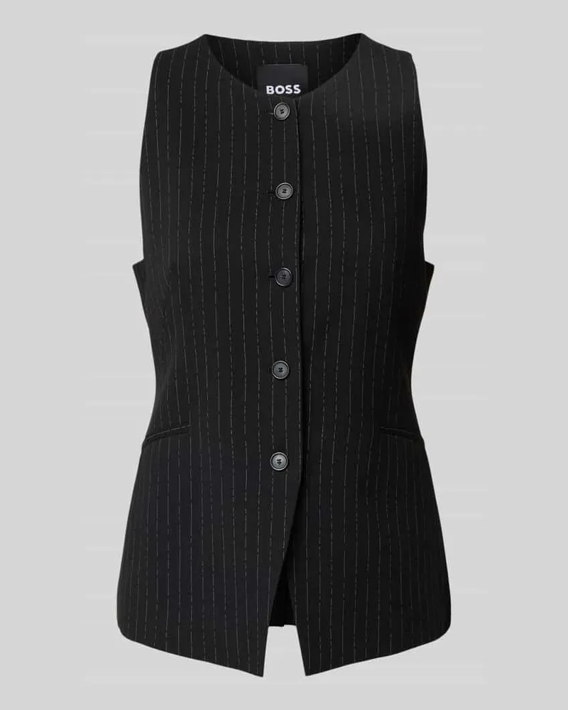 HUGO BOSS Slim Fit Weste aus reiner Viskose Modell 'JULERAN Black
