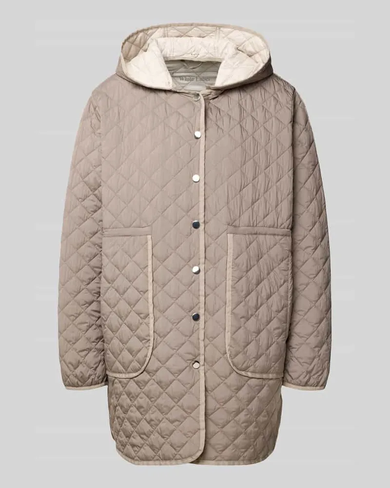 White Label Steppmantel mit Druckknopfleiste Taupe