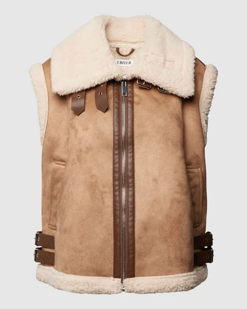 EDITED Weste mit Dornschließen Modell 'Lono Beige