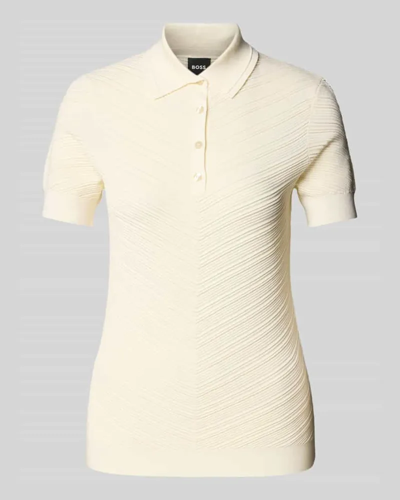 HUGO BOSS Poloshirt mit kurzer Knopfleiste Modell 'Fointa Offwhite