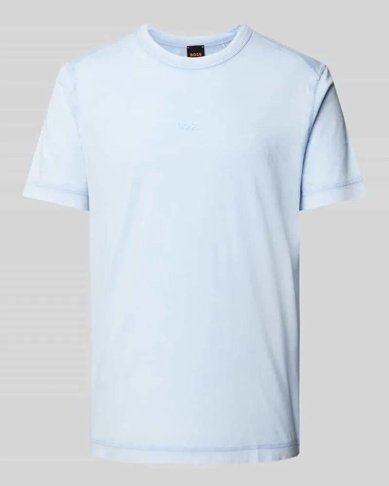 HUGO BOSS T-Shirt mit Label-Print Modell 'Tokks Hellblau